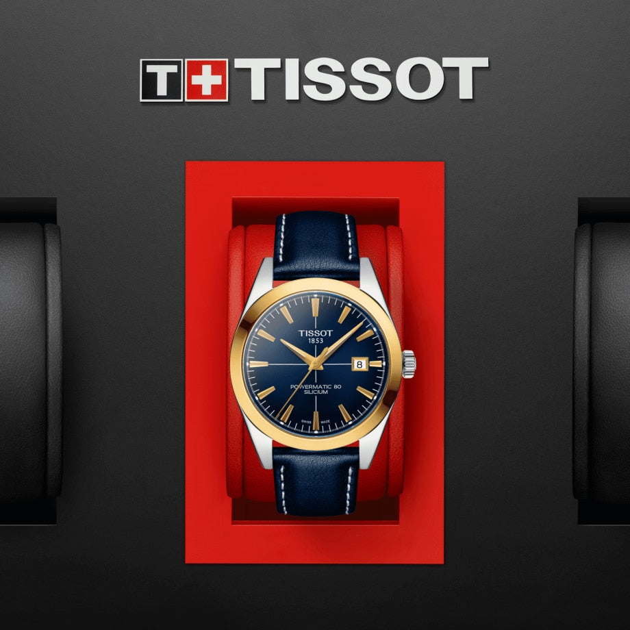 TISSOT GENTLEMAN POWERMATIC 80 SILICIUM SOLID 18K GOLD BEZEL T9274074604101