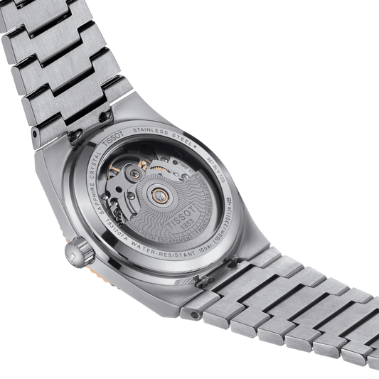 TISSOT PRX 35mm POWERMATIC 80 STEEL & 18K GOLD BEZEL T9312074133600