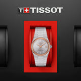 TISSOT PRX 35mm POWERMATIC 80 STEEL & 18K GOLD BEZEL T9312074133600