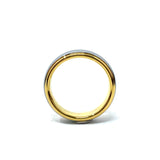 Tungsten Wedding Ring Band in White and Yellow (6mm)