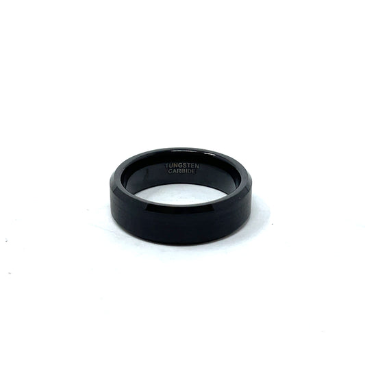 Tungsten Wedding Ring Band in Black (6mm)