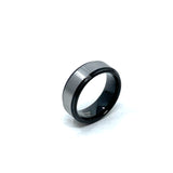 Tungsten Wedding Ring Band in White and Black (8mm)