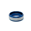 Tungsten Wedding Ring Band in White and Blue (8mm)