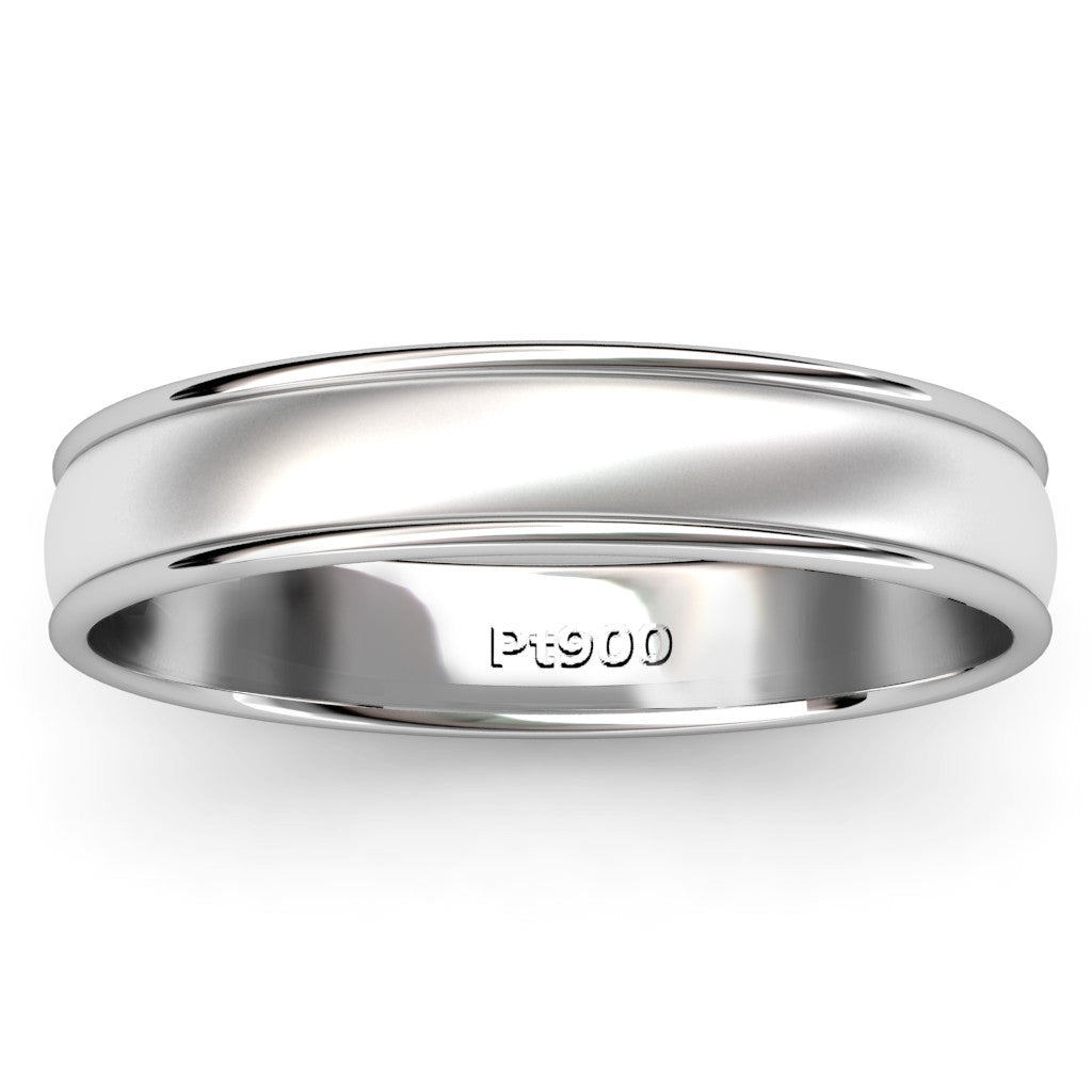 BRUSHED AND POLISHED WEDDING RING IN PLATINUM (3.5mm)