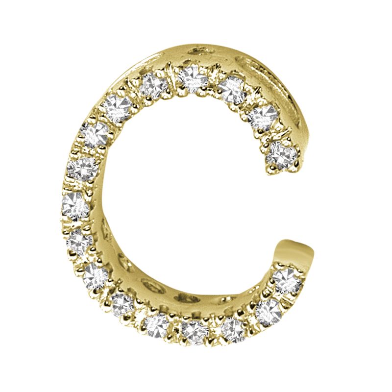 DIAMOND BLOCK "C" INITIAL IN 14KT