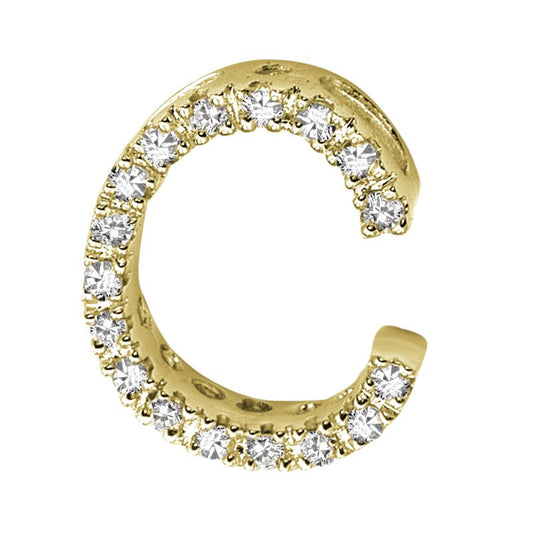 DIAMOND BLOCK "C" INITIAL IN 14KT