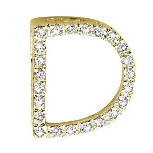 DIAMOND BLOCK "D" INITIAL IN 14KT