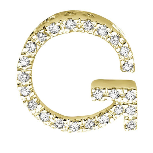 DIAMOND BLOCK "G" INITIAL IN 14KT