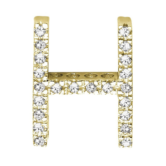 DIAMOND BLOCK "H" INITIAL IN 14KT