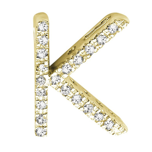 DIAMOND BLOCK "K" INITIAL IN 14KT