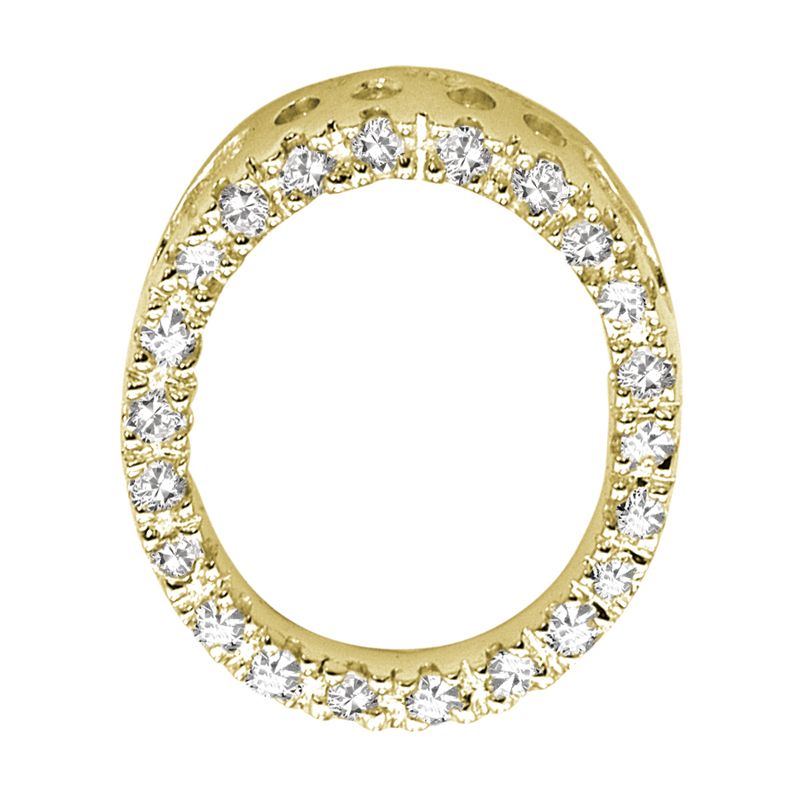 DIAMOND BLOCK "O" INITIAL IN 14KT