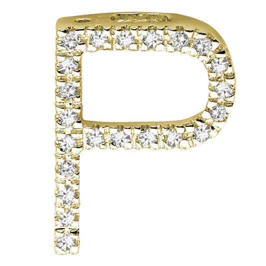 DIAMOND BLOCK" P "INITIAL IN 14KT