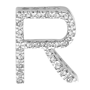 DIAMOND BLOCK "R" INITIAL IN 14KT