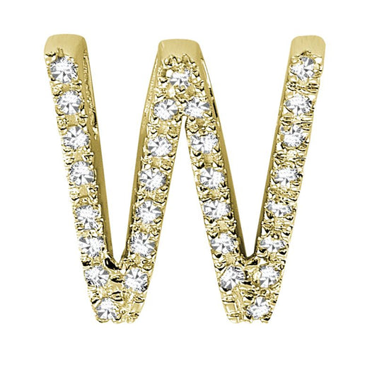 DIAMOND BLOCK "W" INITIAL IN 14KT
