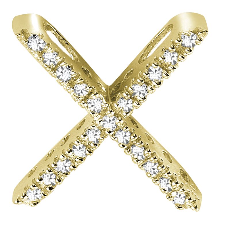 DIAMOND BLOCK "X" INITIAL IN 14KT