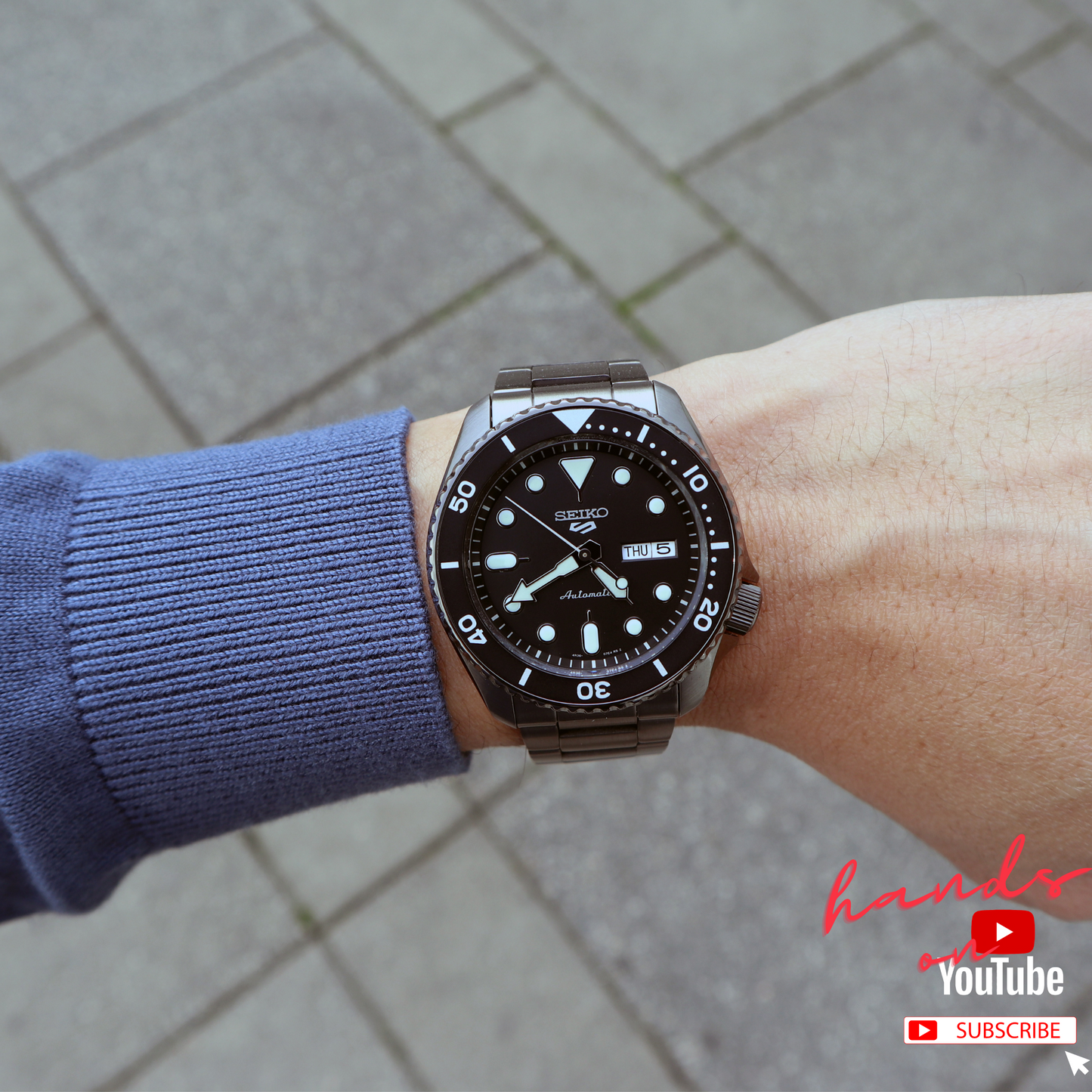 SEIKO 5 SPORTS AUTOMATIC WATCH IN BLACK SRPD65K1