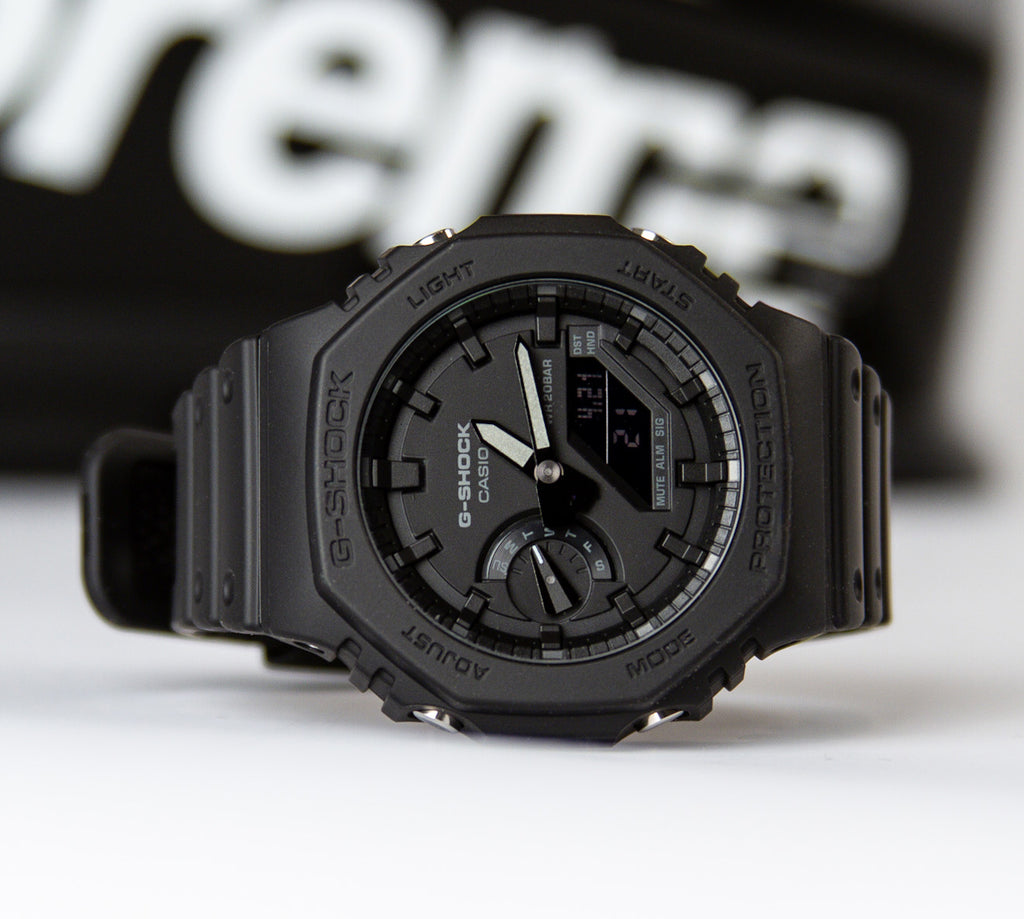 Men's Casio G-Shock Classic Black Resin Strap Watch with Black Dial (Model:  GA2100-1A1)