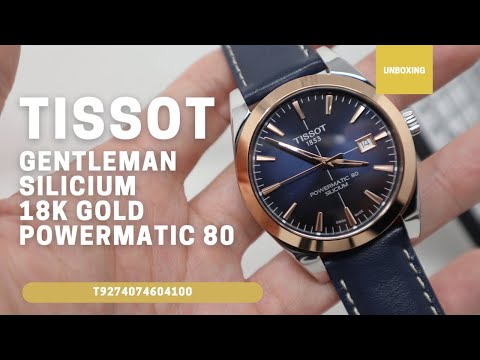 Tissot Gentleman Powermatic 80 Silicium Solid 18K Gold bezel T9274074604100