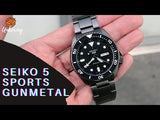 SEIKO 5 SPORTS AUTOMATIC WATCH IN BLACK SRPD65K1